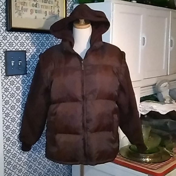 Kani Gold thick brown winter coat large 14/16 - Picture 1 of 3